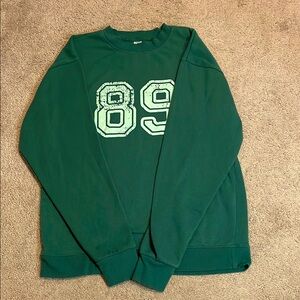 Men's Green Sweater with 89 Print